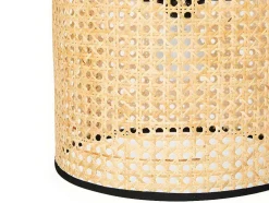 Candeeiro De Teto Entrelacado Neirobi - Estilo Etnico - Ferro E Vime - D. 30 X A. 120 Cm - Natural