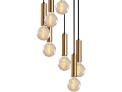 Candeeiro De Teto Estilo Vintage De Altura Regulavel Em Metal De A. 40-136 Cm Cor Dourado - Josette