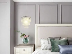 Candeeiro De Teto Metal E Vidro Efeito Cristal D30 Cm - Alberni