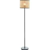 Candeeiro Entrelacado Estilo Etnico Neirobi - Ferro E Vime - A.145 Cm - Preto E Natural