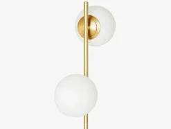 Candeeiro Estilo Vintage Orea - Base Em Terrazzo - 33X15X146 Cm - Branco E Dourado