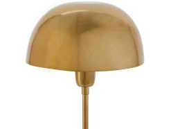 Candeeiro Mesa De Cabeceira Forma Cogumelo Estilo Art Deco Amanite - Marmore E Ferro - 24,5 X 24,5 X 52 Cm - Dourado