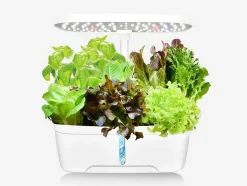 Canteiro De Interior Com Leds 6 Plantas, Altura Ajustavel, Branco - Gardenio