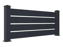 Cerca De Pousar Perfurada A80,3Xl188,6 Cm Aluminio Antracite - Primo