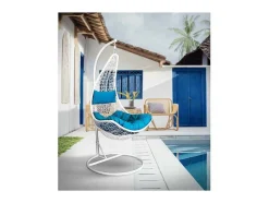 Cesto Suspenso Xn-2005 Cor Branca Com Almofada Azul E Base Incluida