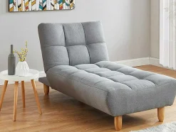 Chaise Longue Clic Clac Em Tecido Cinzento - Esteban