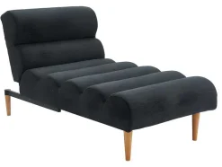 Chaise Longue Convertivel Em Cama Em Tecido Cinzento Escuro - Cival