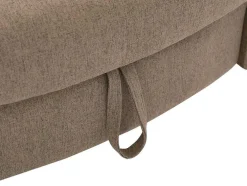 Chaise-Longue Direita Convertivel Em Tecido Castanho Com Espaco De Arrumação - Penelope