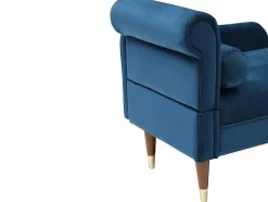 Chaise-Longue Direita Em Veludo Azul-Esverdeado - Umari