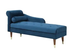 Chaise-Longue Direita Em Veludo Azul-Esverdeado - Umari