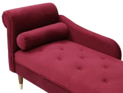 Chaise-Longue Direita Em Veludo Bordeaux - Umari