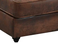 Chaise Longue Esquerda Chesterfield De Microfibra Aspeto Couro Envelhecido - Shirel