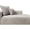 Chaise Longue Esquerda Veludo Canelado Bege - Pineta