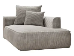 Chaise Longue Esquerda Veludo Canelado Bege - Pineta
