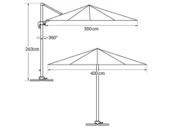 Chapeu De Sol Molokai Rectangular De 3X4M Branco + Tampa