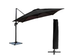 Chapeu De Sol Offset Molokai Quadrado 3X3M Preto + Tampa