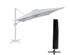 Chapeu De Sol Offset Molokai Quadrado 3X3M Branco + Tampa