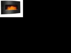 Cheminee Electrique 2Kw En Verre Trempe Noir