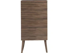Chiffonier Em Madeira Folheada De Nogueira Com Quatro Gavetas. 7024