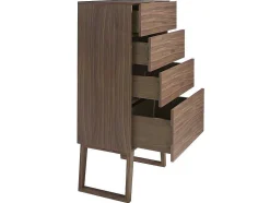 Chiffonier Em Madeira Folheada De Nogueira Com Quatro Gavetas. 7024