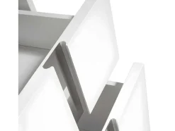 Chiffonier Em Mdf Lacado Branco Brilhante Com Cinco Gavetas 7018