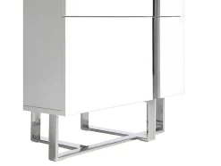 Chiffonier Em Mdf Lacado Branco Brilhante Com Cinco Gavetas 7018