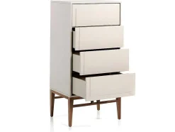 Chiffonier Em Mdf Lacado Em Niebla Brillo Com Quatro Gavetas 7036