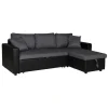 Clark Sofá-Cama De Canto De 3 Lugares Cinzento E Preto