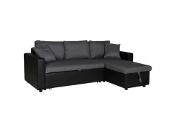 Clark Sofá-Cama De Canto De 3 Lugares Cinzento E Preto