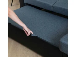 Clark Sofá-Cama De Canto De 3 Lugares Cinzento E Preto