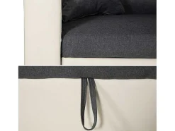 Clark Sofá-Cama De Canto De 3 Lugares Cinzento E Branco