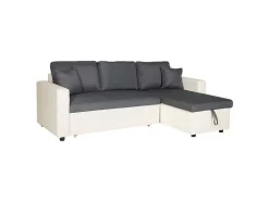 Clark Sofá-Cama De Canto De 3 Lugares Cinzento E Branco