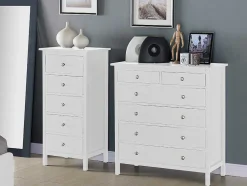 Cómoda Albane - 5 Gavetas - Pinho Branco