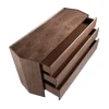 Cómoda Com Forma Hexagonal Feita De Mdf Folheado A Nogueira Com Tres Gavetas Frontais 7073