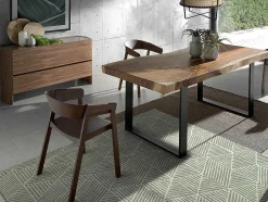 Cómoda Com Forma Hexagonal Feita De Mdf Folheado A Nogueira Com Tres Gavetas Frontais 7073