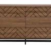 Cómoda Com 6 Gavetas Em Mdf E Aco Cor Natural E Preto - Caratana