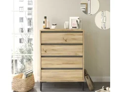 Cómoda Com 4 Gavetas - Venprodin - Feltro 72 Cm - Antracite