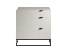 Cómoda Em Mdf Lacado Cinzento Perola Brilhante, Pegas 7020