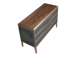 Cómoda Em Pvc Verde Escuro E Nogueira 7150