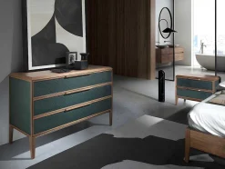 Cómoda Em Pvc Verde Escuro E Nogueira 7150