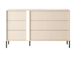 Cómoda 6 Gavetas Com Leds Bege - Elynia