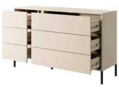 Cómoda 6 Gavetas Com Leds Bege - Elynia