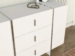 Cómoda 3 Gavetas E 2 Portas Branco - Cadeba