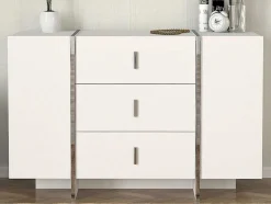Cómoda 3 Gavetas E 2 Portas Branco - Cadeba