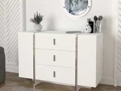 Cómoda 3 Gavetas E 2 Portas Branco - Cadeba