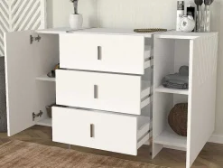 Cómoda 3 Gavetas E 2 Portas Branco - Cadeba