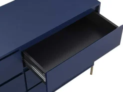 Cómoda 6 Gavetas Mdf E Metal Lacado A Azul E Dourado - Korasa De Pascal Morabito