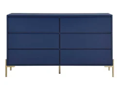 Cómoda 6 Gavetas Mdf E Metal Lacado A Azul E Dourado - Korasa De Pascal Morabito