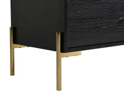 Cómoda 6 Gavetas Mdf E Metal Preto E Dourado - Milavia De Pascal Morabito
