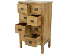 Cómoda 8 Gavetas Teca Cor Natural - Lumidi